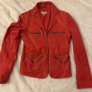 Women's Red Leather Jacket Apriori soft